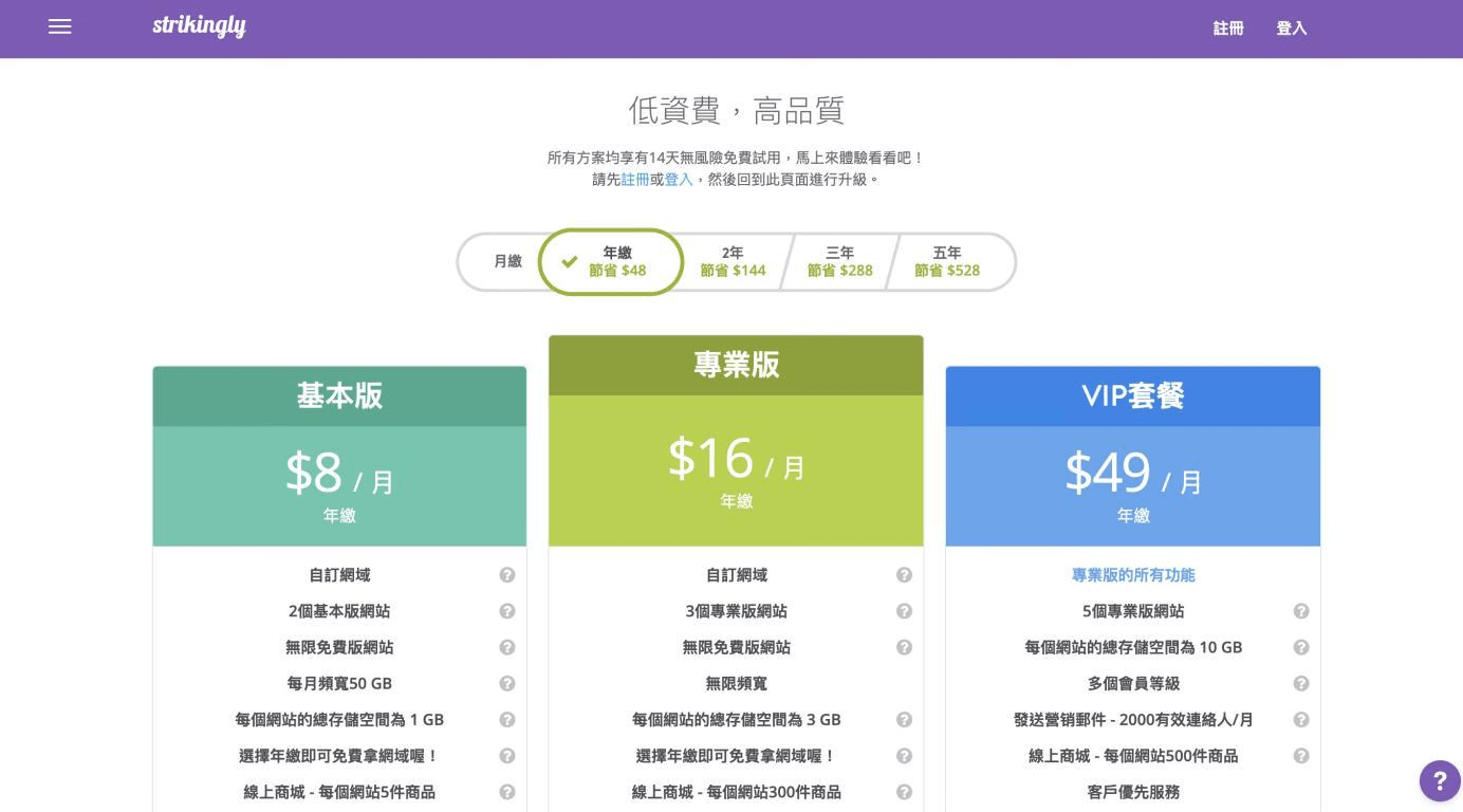 Strikingly產品 Strikingly產品
